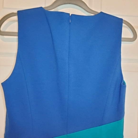 Classiques Entier Dress 6 Womens  Blue Green Colorblock Sheath Sleeveles… - Picture 6 of 11